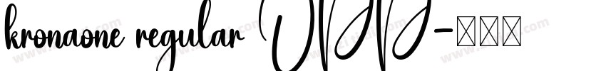 kronaone regular OPP字体转换